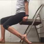 Chair toe drag stretch